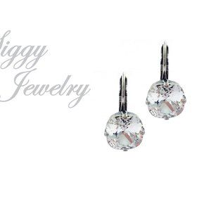 Swarovski Crystal Clear Cushion Cut Drop Earrings